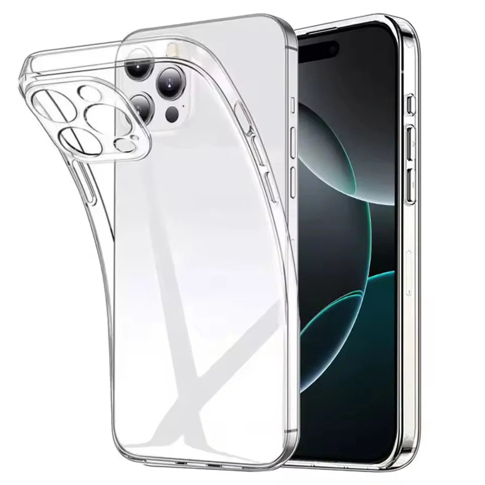 For iPhone 17 Air 16 15 14 13 12 11 Pro Xs Max Mini 16e XR 7 8 6 6s Plus 16e SE 2020 Case Clear Soft TPU Ultra-thin Back Cover