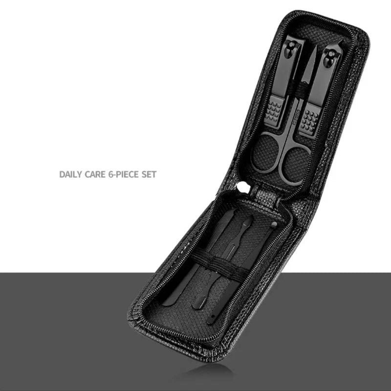 Ensemble de ciseaux à ongles haut de gamme pour hommes et femmes, coupe-ongles spéciaux, outils de manucure et de beauté, 6 pièces, portables