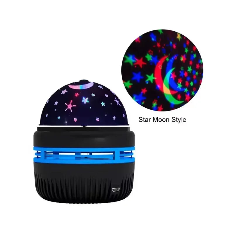 Projecteur LED rotatif USB avec ciel étoilé, boule magique, lune, étoile, lumières de Noël, décoration d'ambiance pour la maison