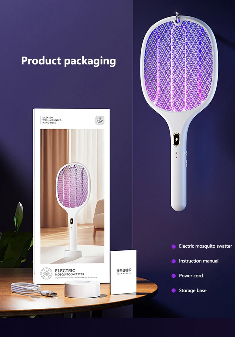 Xiaomi Purple Light Mosquito Swatter 3in1 Automatic Mosquito Trap 3000V Type-C Charging Household Electric Shock Mosquito Slayer