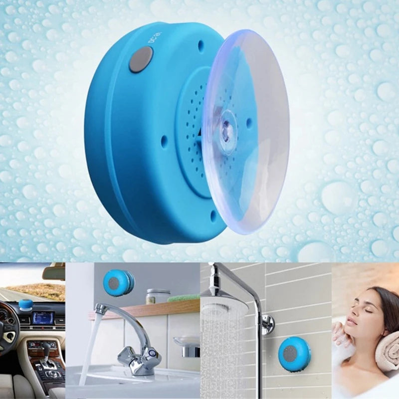 Mini enceinte Bluetooth pour douche, caisson de basses, étanche, mains libres, avec micro à ventouse, pour salle de bain, piscine, plage, voiture, téléphone