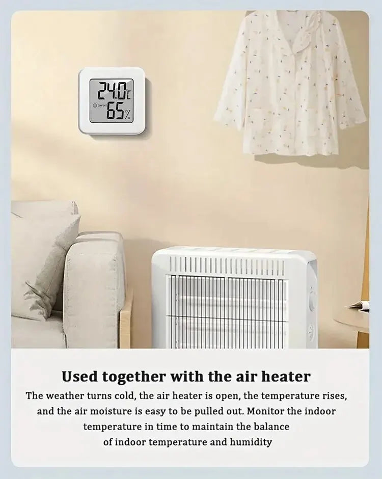 Mini-compteur de température et d'humidité d'intérieur, compteur de température de chambre à coucher, affichage numérique électronique portable, humidité et température