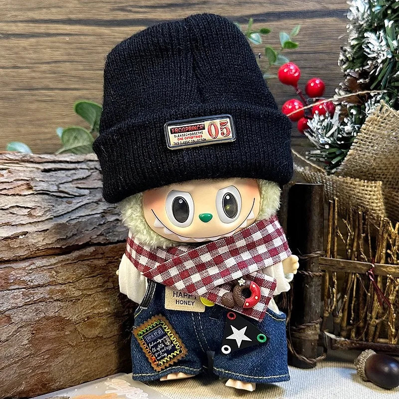 * Labubu  Second-Generation  Cool Hoodie Outfit With Hat  Character Doll Pendant Fashionable Clothing Accessories For Toys