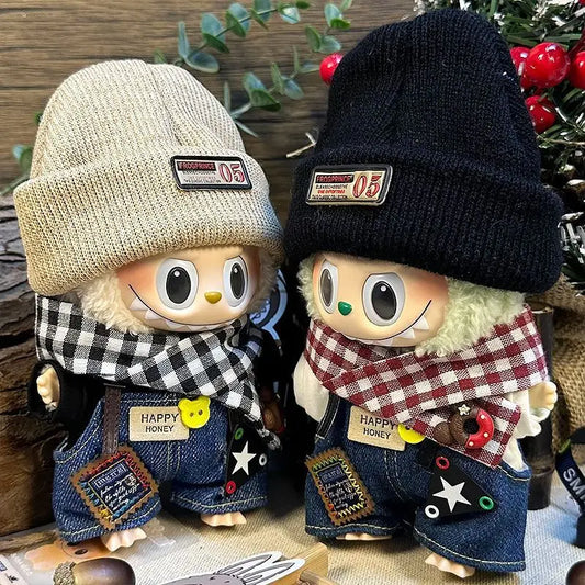 * Labubu  Second-Generation  Cool Hoodie Outfit With Hat  Character Doll Pendant Fashionable Clothing Accessories For Toys