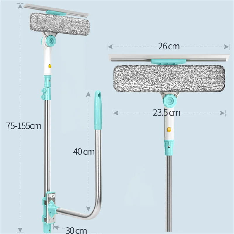 Brosse télescopique de nettoyage de vitres de grande hauteur améliorée par Eworld Hot pour le nettoyage de la poussière des vitres Brosse de nettoyage des vitres Hobot