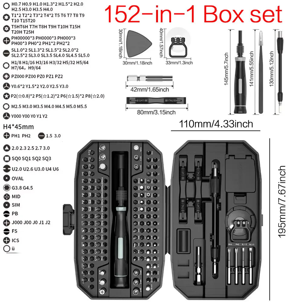 Jeu de tournevis de précision, kit d'outils pour ordinateur portable, kit de réparation de tournevis professionnel pour ordinateur 152/25 en 1, tournevis Torx T5 T6
