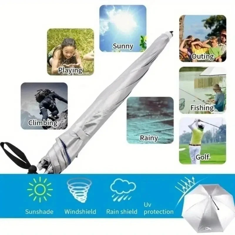 Head WearingUmbrella For Men And Women Outdoor Folding Sunny Umbrella Outdoor Sunshade Windproof Umbrella, Folding Hat Umbrella