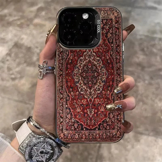 Phone Case For iPhone 16 15 13 11 12 14 Pro Max X XS XR se 2022 7 813 16 Plus Nordic Retro American Ethnic Patterns Back Cover