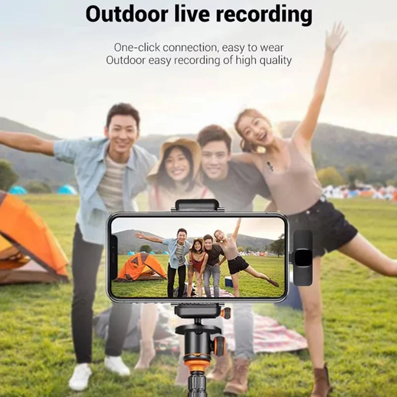 Microphone sans fil pour diffusion en direct, YouTube, TikTok, Facebook, réduction du bruit en direct pour iPhone et Android