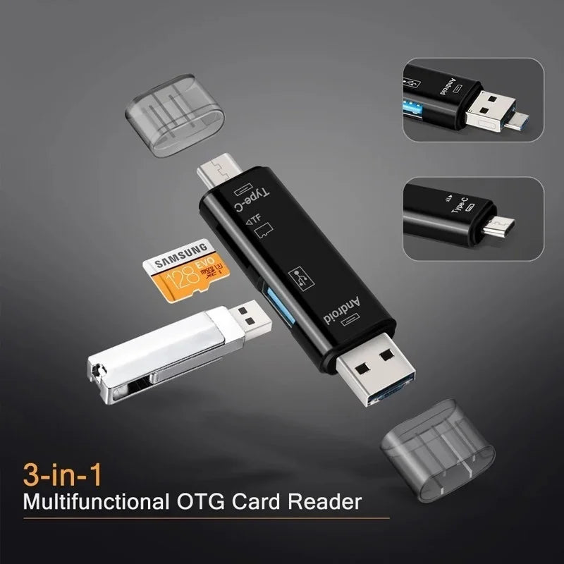 New 5 in 1 Multifunction USB 2.0 Type C USB Micro USB SD TF Memory Card Reader for Android Computer Dock OTG Type C Adapter