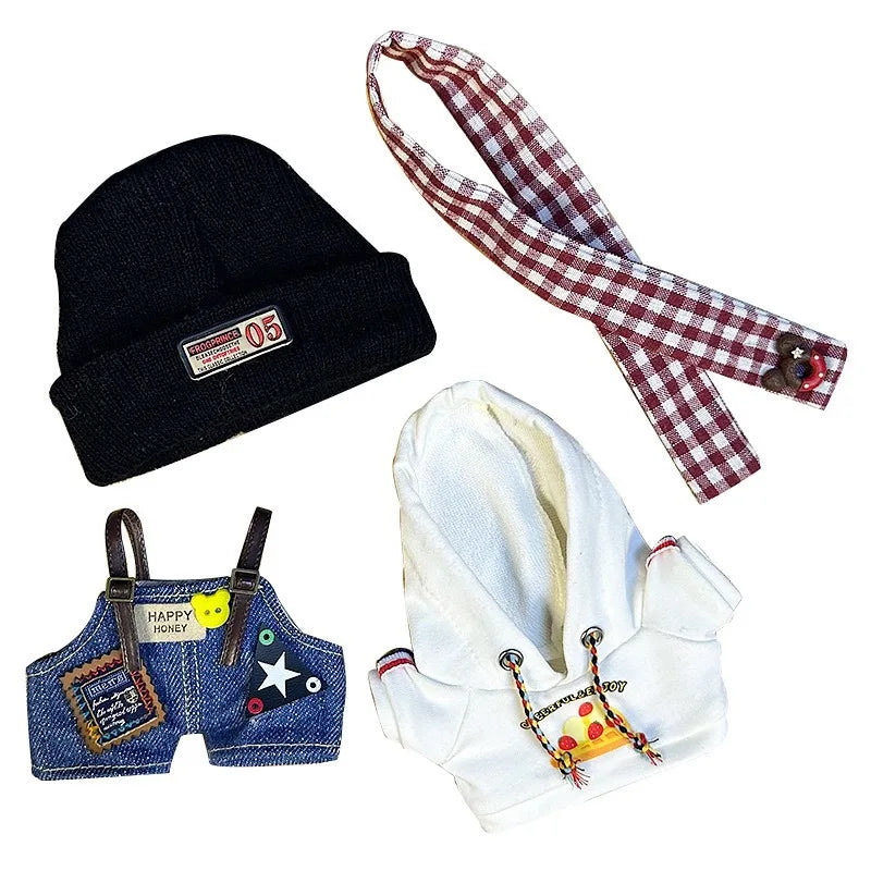 * Labubu  Second-Generation  Cool Hoodie Outfit With Hat  Character Doll Pendant Fashionable Clothing Accessories For Toys