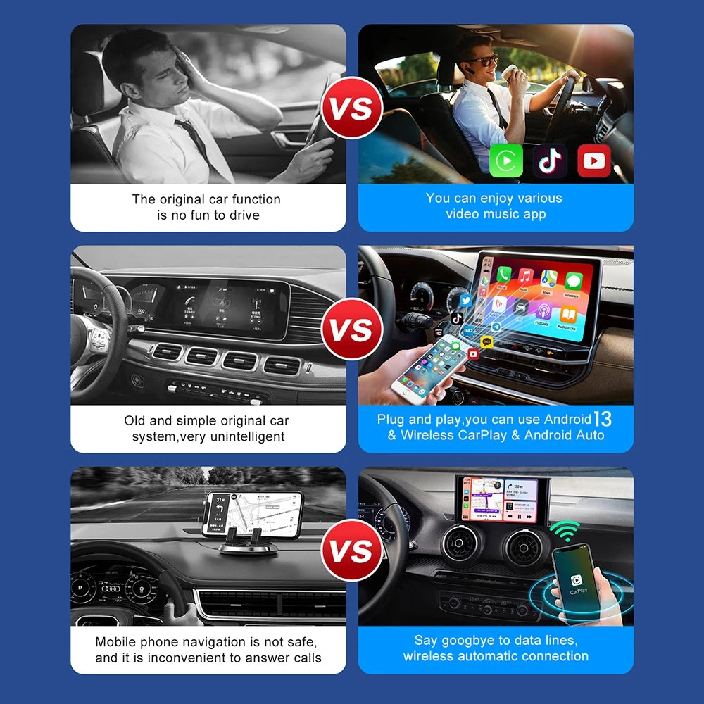 2025 Android 13 Carplay Box Android Auto Wireless Smart TV Box 2G+32G Car Intelligent System WIFI Support Netflix YouTube