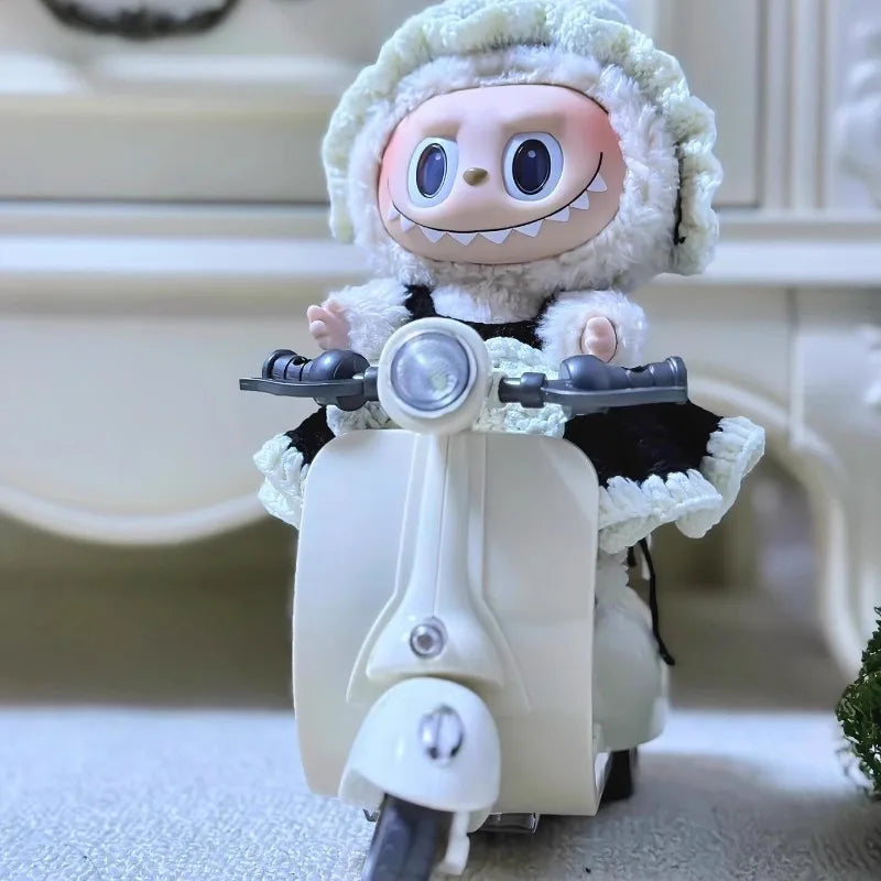 * Labubu Doll Mini Electric Motorcycle,labubu Doll Accessories, Fun Cute Doll Toys,With Lights and Music,DIY Kid Christmas Gift