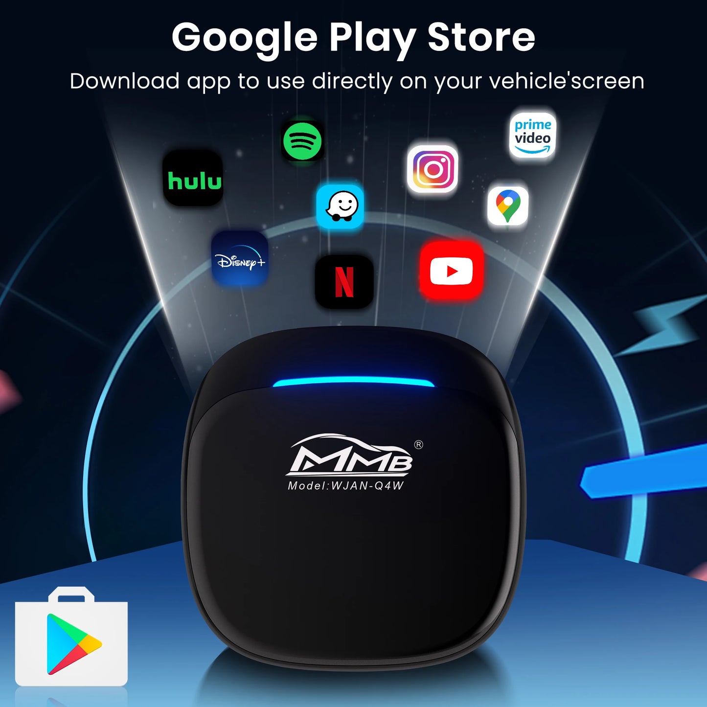 2025 MMB Max 4.0 Android13 Ultra Box QCM6125 8-Cores Wireless CarPlay Android Auto Ai Box 8+128G Auto Connection YouTube Netflix