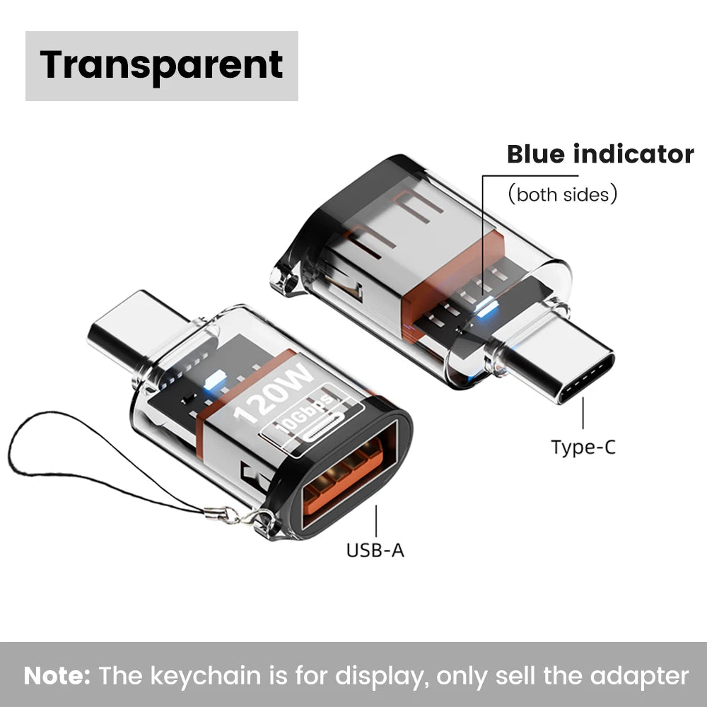 Olaf 120W Type C To USB A OTG Adapter USB 3.2 to Type C Fast Charging Connector For iPhone 15 16 Macbook iPad Huawei P60Xiaomi
