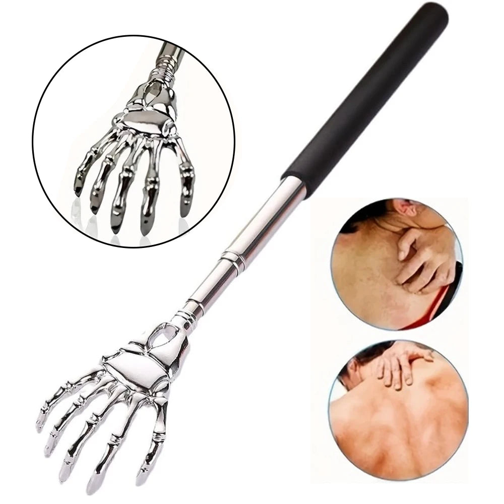 Gratte-dos télescopique portable en acier inoxydable, outil de massage du dos extensible pour la circulation sanguine, la relaxation et la santé
