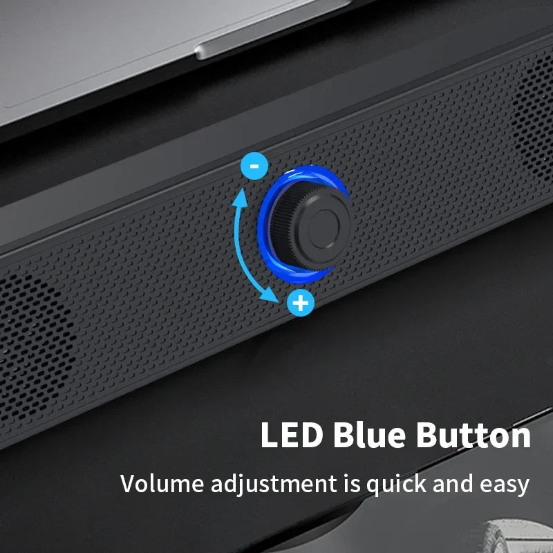 Barre de son PC filaire et sans fil Bluetooth, haut-parleur alimenté par USB pour téléviseur, ordinateur portable, jeux, cinéma maison, système audio surround