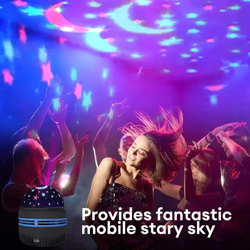 Projecteur LED rotatif USB avec ciel étoilé, boule magique, lune, étoile, lumières de Noël, décoration d'ambiance pour la maison