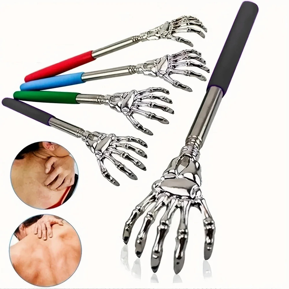 Gratte-dos télescopique portable en acier inoxydable, outil de massage du dos extensible pour la circulation sanguine, la relaxation et la santé