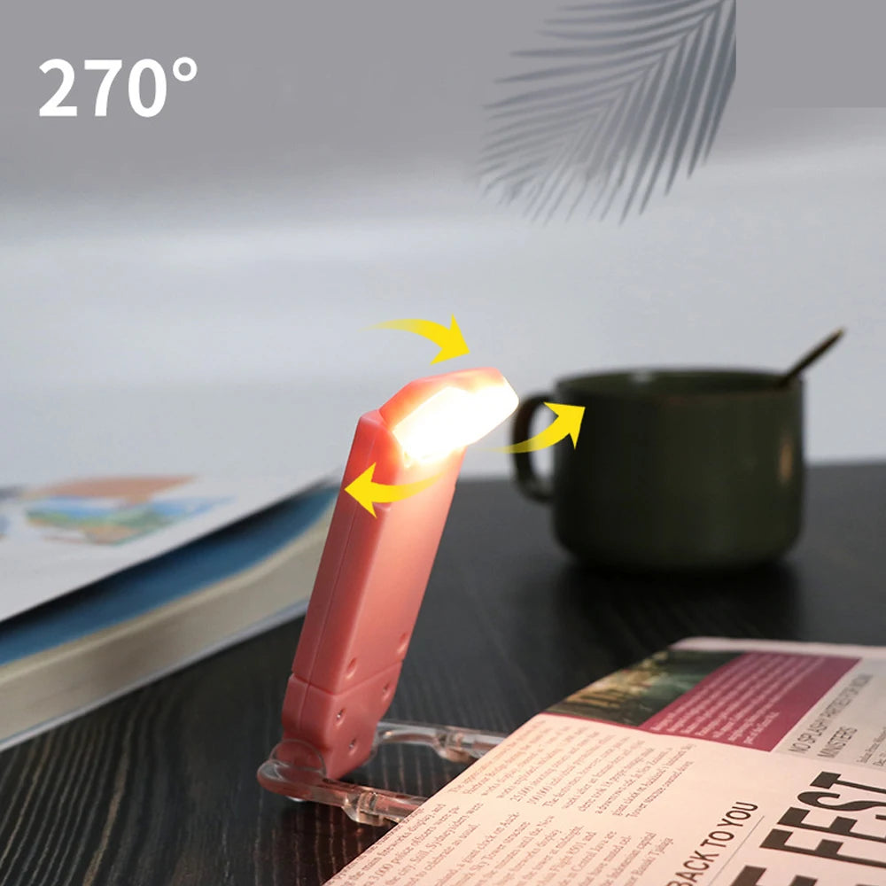 USB Rechargeable Book Light Brightness Adjustable for Eye-Protection LED Clip on Portable Bookmark Light for Reading in Bed Car