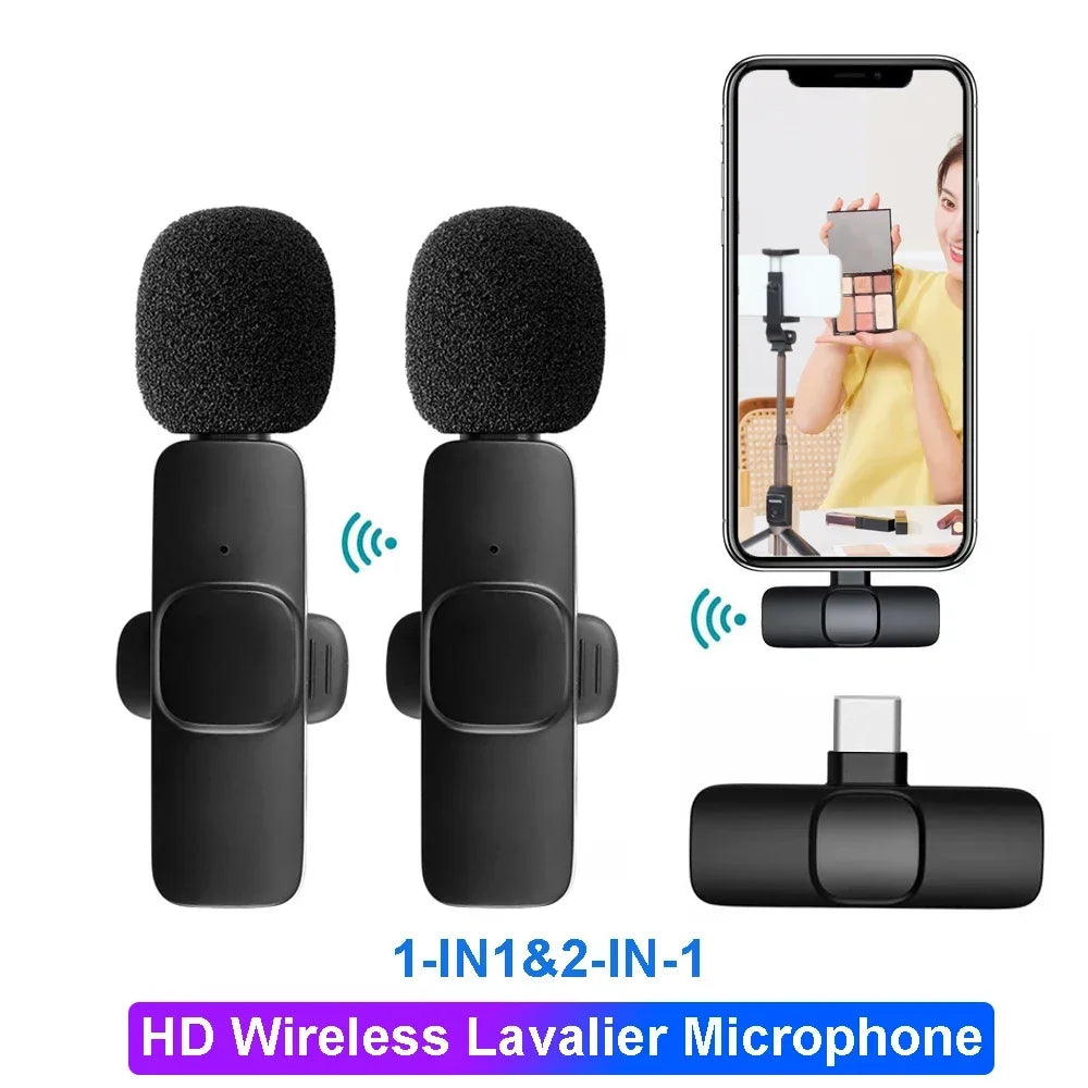 Microphone sans fil pour diffusion en direct, YouTube, TikTok, Facebook, réduction du bruit en direct pour iPhone et Android