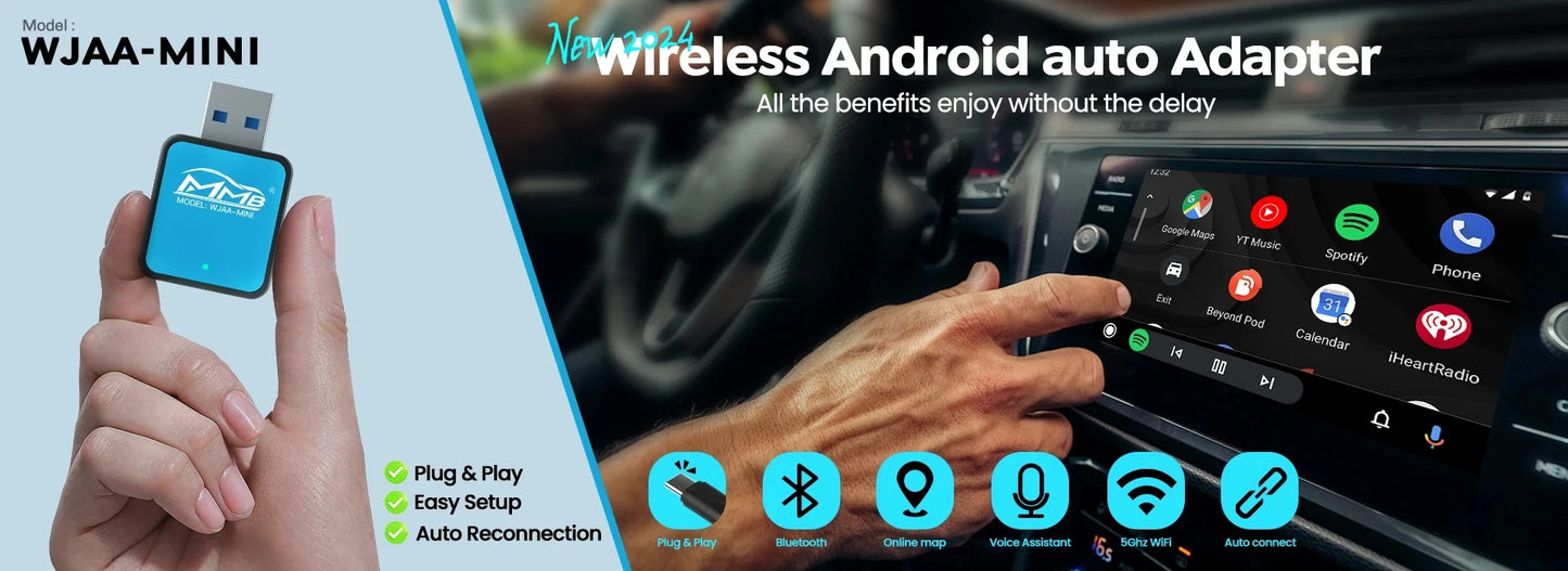 2025 MMB Max 4.0 Android13 Ultra Box QCM6125 8-Cores Wireless CarPlay Android Auto Ai Box 8+128G Auto Connection YouTube Netflix