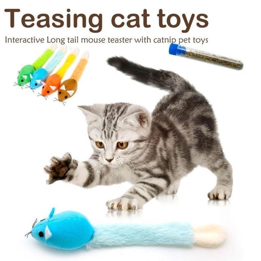 Souris à longue queue pour chat, jouets amusants pour animaux de compagnie, jouets pour chats, jouets d'entraînement pour souris, jouets amusants, produits interactifs pour animaux de compagnie