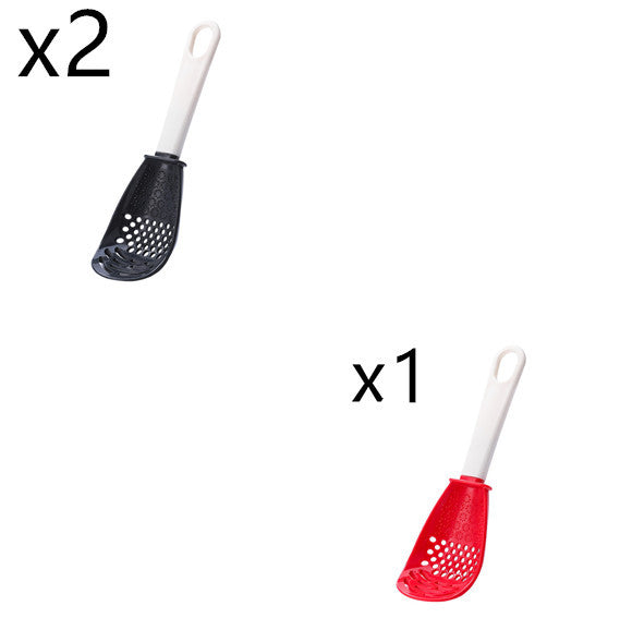 Cuillère à fente multifonctionnelle pour broyer et cuisiner, pour écraser les aliments auxiliaires, le gingembre, l'ail, les pommes de terre, les sautés, les spatules, les ustensiles de cuisine