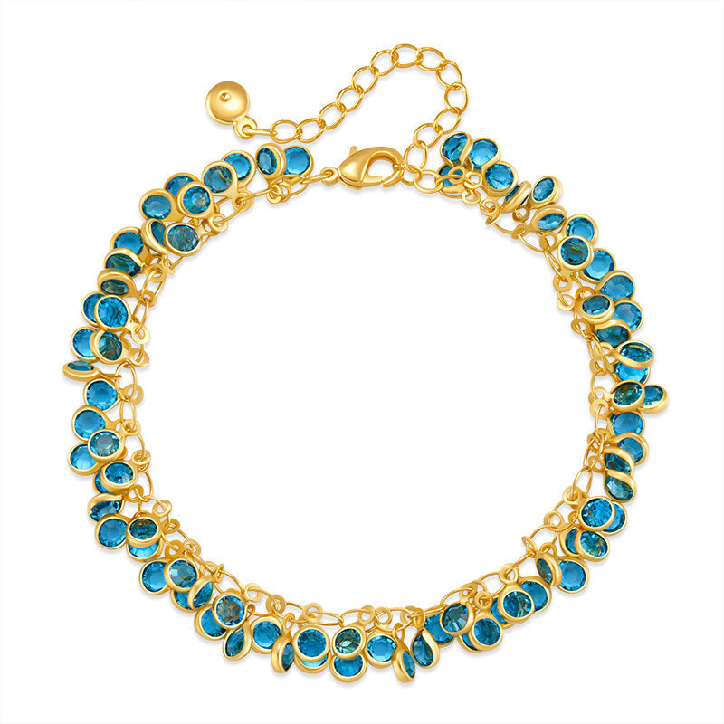 Bracelet multicouches en or véritable 18 carats plaqué cuivre pour femme