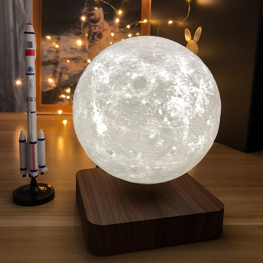 Lampe de chevet magnétique flottante en lévitation, impression 3D, lampe LED créative pour bureau, chambre à coucher, décoration d'intérieur (3 modes de couleurs)